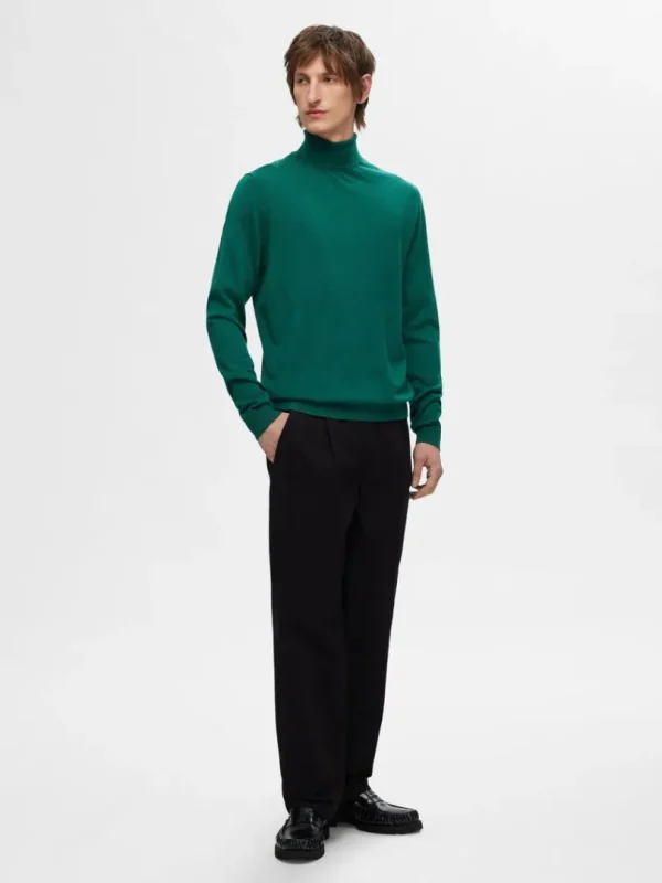 Strik>SELECTED 100% MERINOULD RULLEKRAVE Green