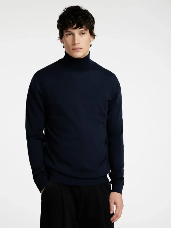 Strik>SELECTED 100% MERINOULD RULLEKRAVE Blue