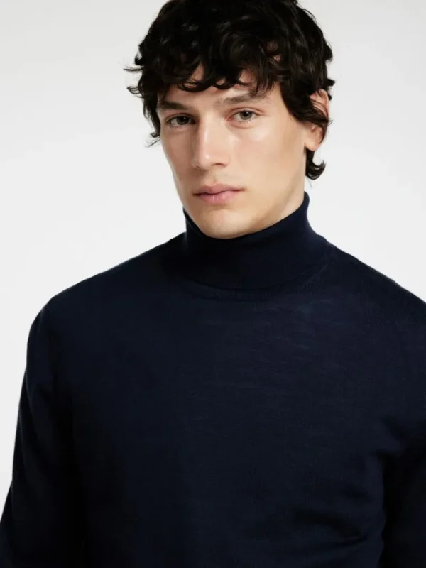 Strik>SELECTED 100% MERINOULD RULLEKRAVE Blue