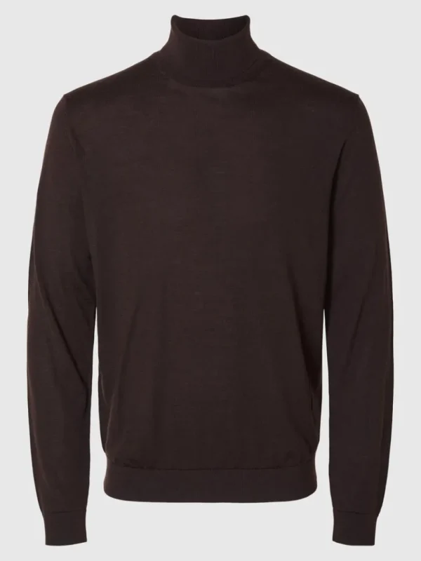 Strik>SELECTED 100% MERINOULD RULLEKRAVE Brown