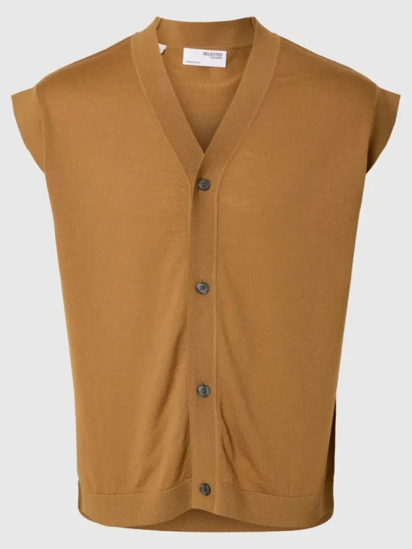 Overtøj>SELECTED 100% MERINOULD STRIK VEST Orange