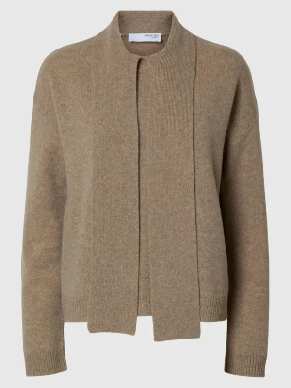 Strik>SELECTED 100% MERINOULD STRIKTRØJE Brown