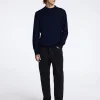 Strik>SELECTED 100% MERINOULD SWEATER MED HØJ HALS Blue