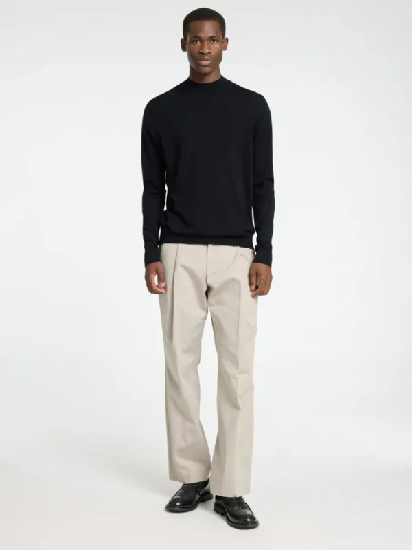 Strik>SELECTED 100% MERINOULD SWEATER MED HØJ HALS Black