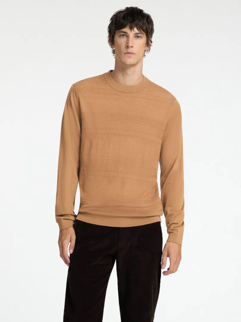merinould_sweater_med_ru_0-8.webp Strik>SELECTED 100% MERINOULD SWEATER MED RUND HALS Orange