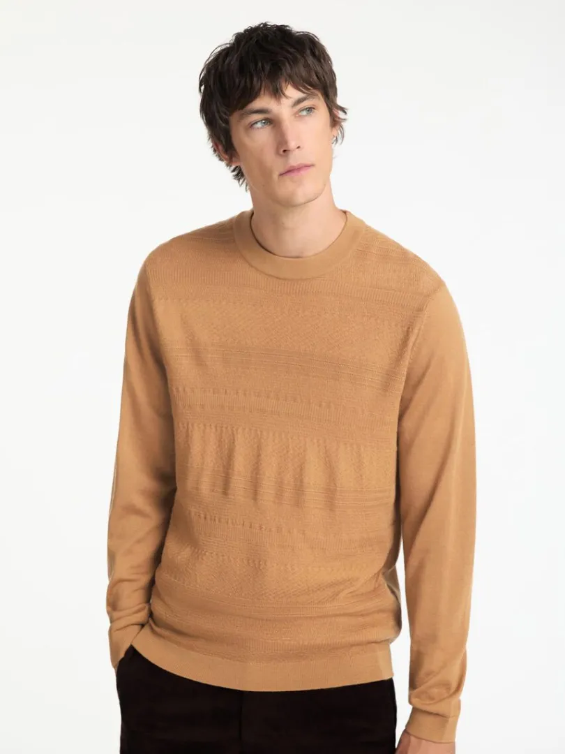 merinould_sweater_med_ru_2-6.webp Strik>SELECTED 100% MERINOULD SWEATER MED RUND HALS Orange