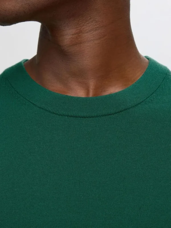 Strik>SELECTED 100% MERINOULD SWEATER MED RUND HALS Green