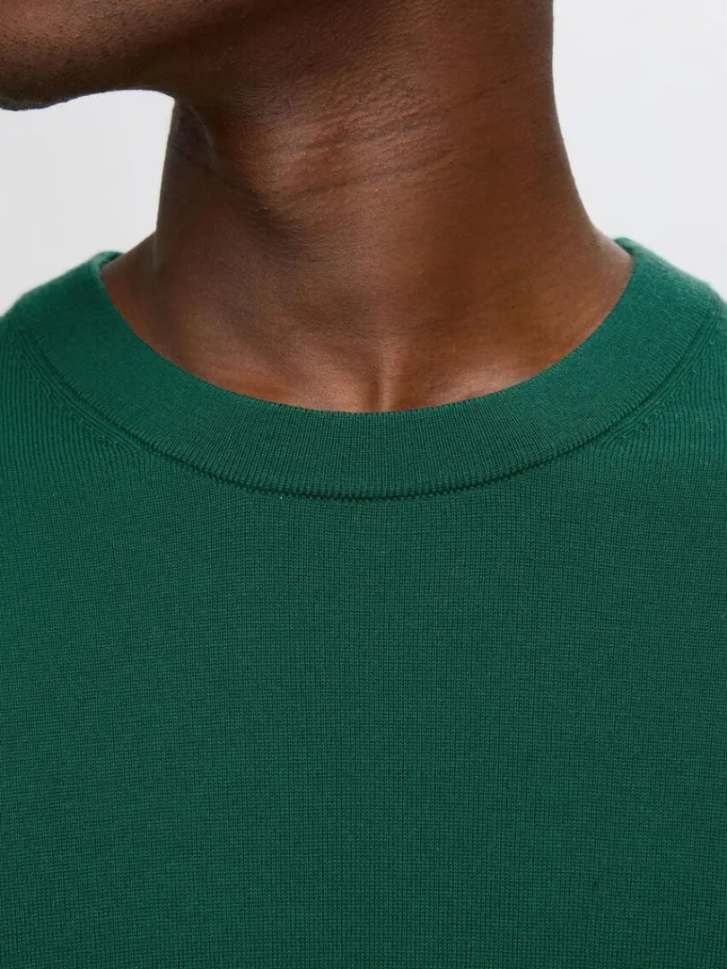 merinould_sweater_med_ru_3-6.webp Strik>SELECTED 100% MERINOULD SWEATER MED RUND HALS Green