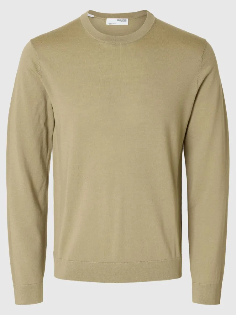 merinould_sweater_med_ru_4-3.webp Strik>SELECTED 100% MERINOULD SWEATER MED RUND HALS Brown