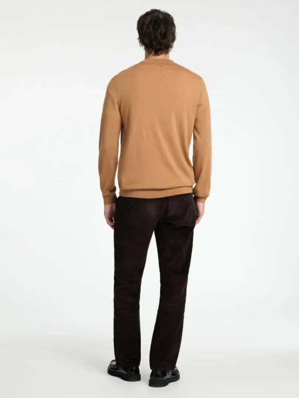 Strik>SELECTED 100% MERINOULD SWEATER MED RUND HALS Orange