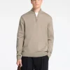 Strik>SELECTED 100% MERINOULD TRØJE MED HALV LYNLÅS Beige