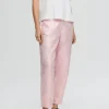Bukser>SELECTED METALFARVET JACQUARD CROPPED BUKSER Pink