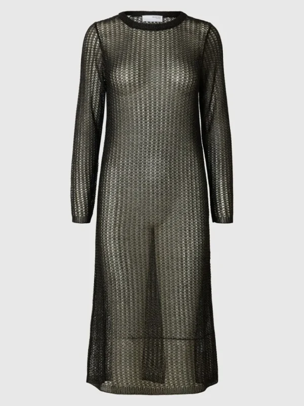 Kjoler | Strik>SELECTED METALLISK STRIKKET KJOLE Black