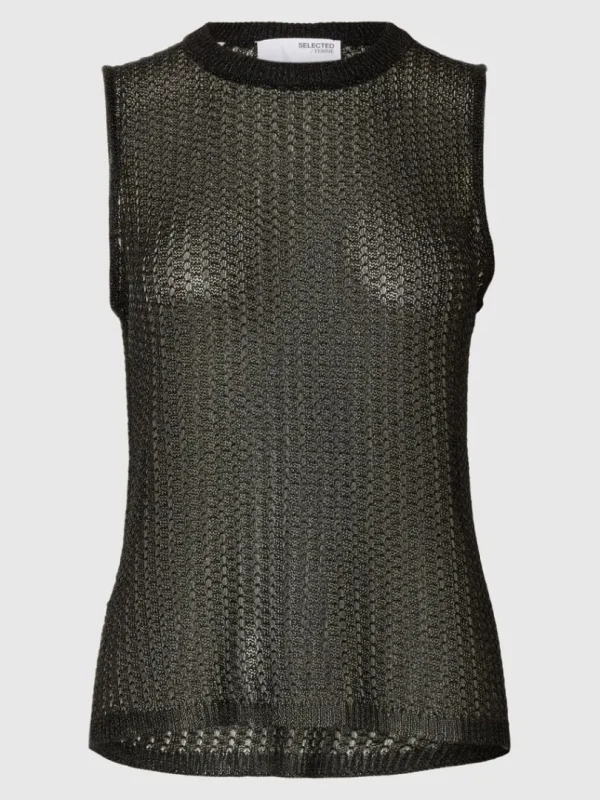Toppe Og Bluser | Strik>SELECTED METALLISK STRIKKET TOP Black