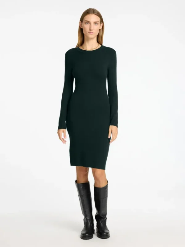 Kjoler | Strik>SELECTED MIDI STRIKKET KJOLE Green