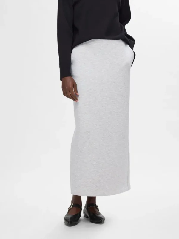 Nederdele>SELECTED MIDI SWEATNEDERDEL Grey
