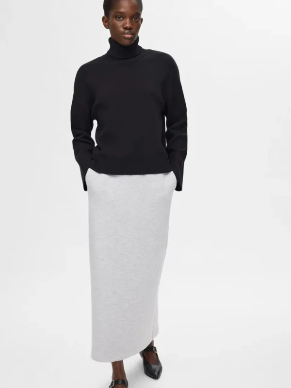 Nederdele>SELECTED MIDI SWEATNEDERDEL Grey