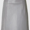 Nederdele>SELECTED MINI LÆDERNEDERDEL Grey