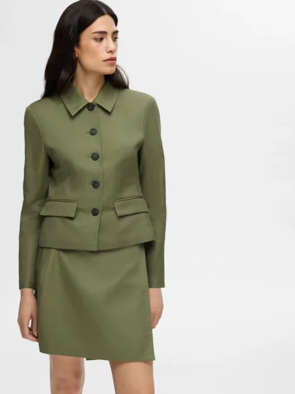 Nederdele>SELECTED MINI SLÅ-OM-NEDERDEL Green