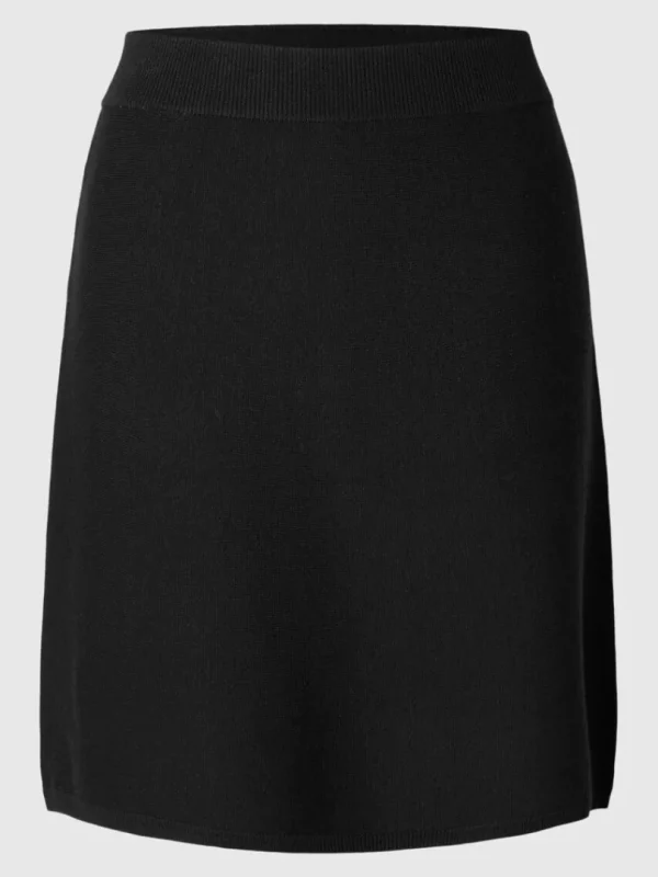 Nederdele>SELECTED MINI STRIKKET NEDERDEL Black