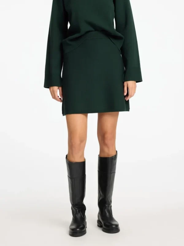 Nederdele>SELECTED MINI STRIKKET NEDERDEL Green