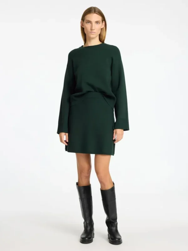 Nederdele>SELECTED MINI STRIKKET NEDERDEL Green