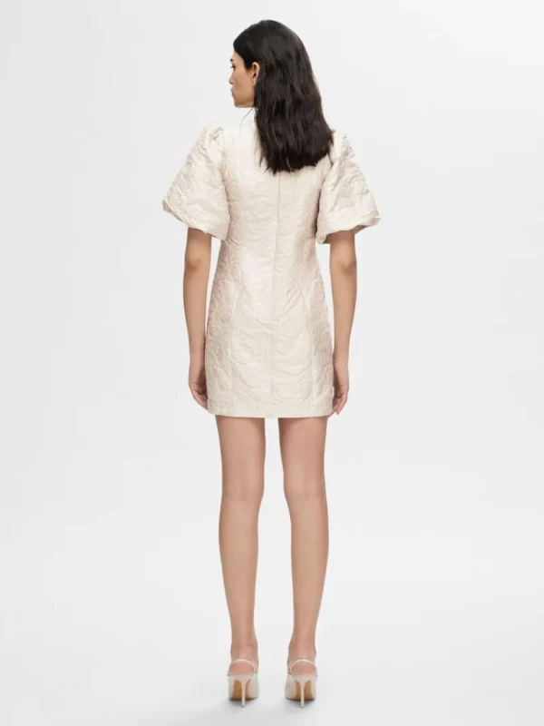 Kjoler>SELECTED MØNSTRET KORT KJOLE Beige