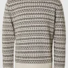 Strik>SELECTED MØNSTRET SWEATER MED RUND HALS Beige