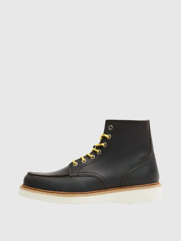 Sko>SELECTED MOC-TOE LÆDERSTØVLER Brown