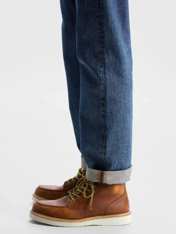 Sko>SELECTED MOC-TOE LÆDERSTØVLER Brown