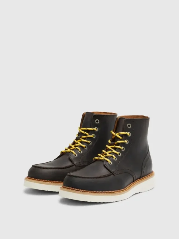 Sko>SELECTED MOC-TOE LÆDERSTØVLER Brown