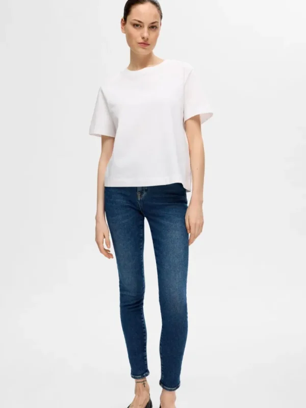 Jeans>SELECTED MØRK VASK SKINNY FIT JEANS Blue