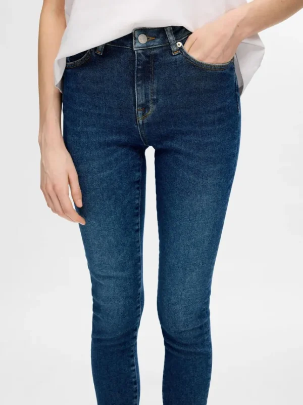 Jeans>SELECTED MØRK VASK SKINNY FIT JEANS Blue