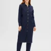 Kjoler>SELECTED MØRKEBLÅ DENIM MIDIKJOLE Blue