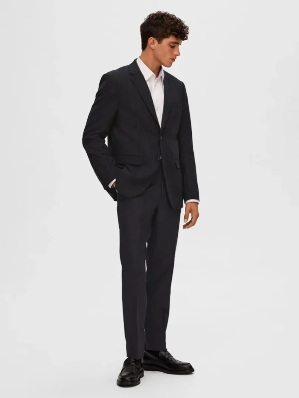 Jakkesæt & Blazers>SELECTED NÅLESTRIBET ENKELTRADET BLAZER Blue