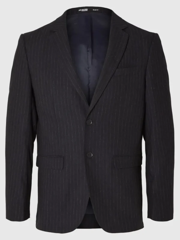 Jakkesæt & Blazers>SELECTED NÅLESTRIBET ENKELTRADET BLAZER Blue