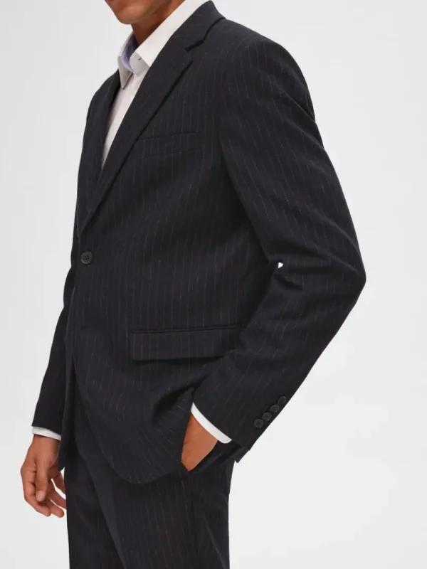 Jakkesæt & Blazers>SELECTED NÅLESTRIBET ENKELTRADET BLAZER Blue