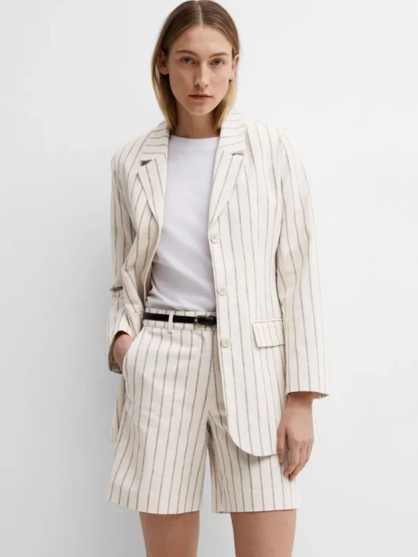Shorts>SELECTED NÅLESTRIBET SHORTS Beige