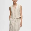 Jakkesæt & Blazers | Toppe Og Bluser>SELECTED NÅLESTRIBET VEST Beige