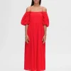 Kjoler>SELECTED OFF-SHOULDER MAXIKJOLE Red