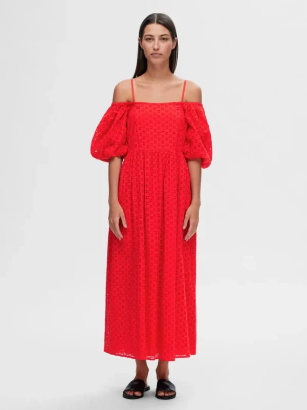 Kjoler>SELECTED OFF-SHOULDER MAXIKJOLE Red