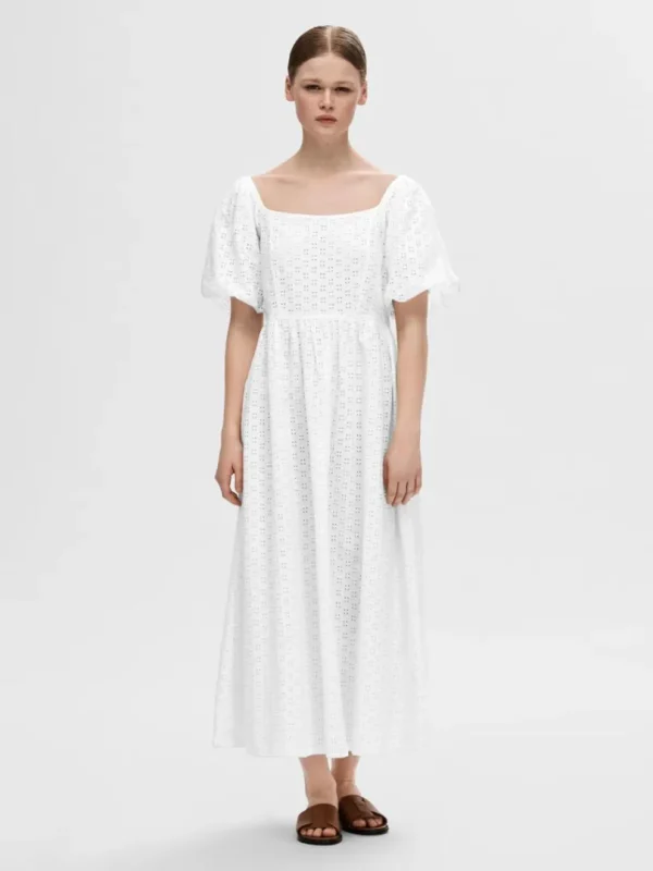 Kjoler>SELECTED OFF-SHOULDER MAXIKJOLE White