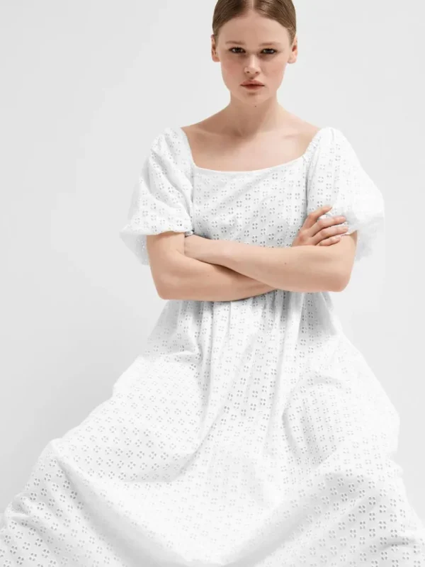 Kjoler>SELECTED OFF-SHOULDER MAXIKJOLE White