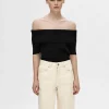 Toppe Og Bluser | Strik>SELECTED OFF-SHOULDER STRIKKET TOP Black
