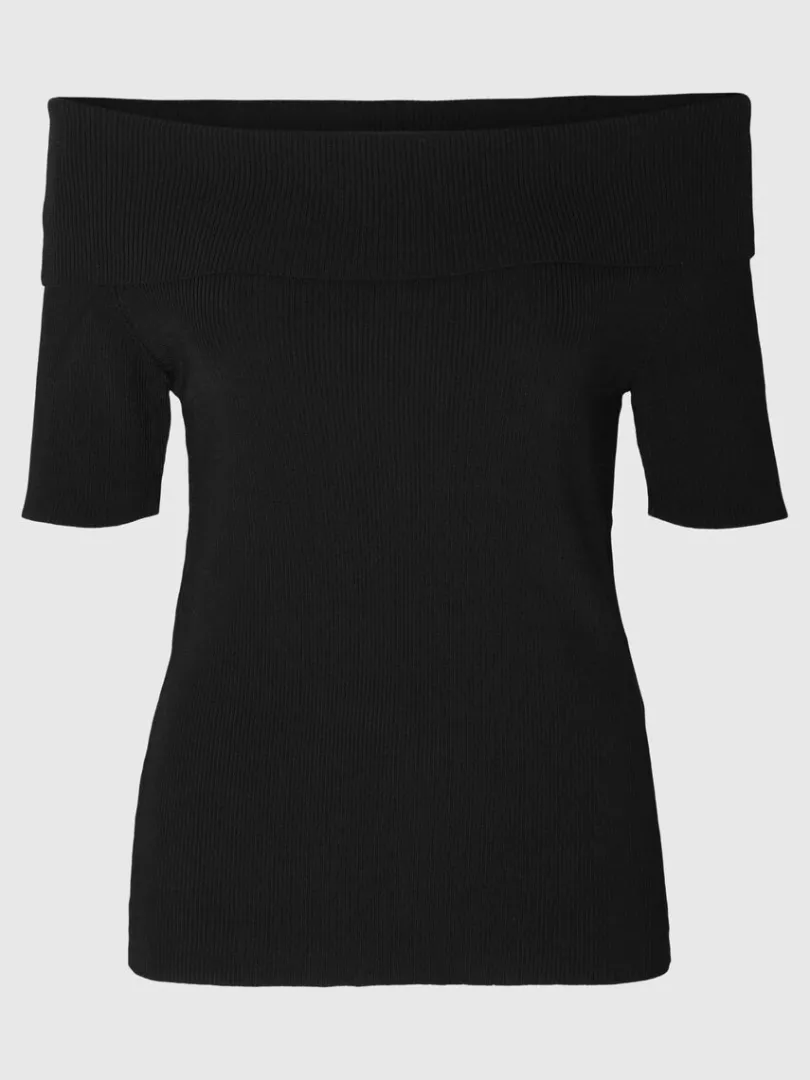 offshoulder_strikket_top_5.webp Toppe Og Bluser | Strik>SELECTED OFF-SHOULDER STRIKKET TOP Black