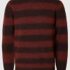 Strik>SELECTED OMBRE-STRIBET SWEATER MED RUND HALS Red