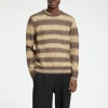 Strik>SELECTED OMBRE-STRIBET SWEATER MED RUND HALS Brown