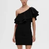 Kjoler>SELECTED ONE-SHOULDER KORT KJOLE Black