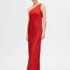 Kjoler>SELECTED ONE-SHOULDER MAXIKJOLE Red