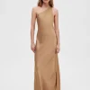 Kjoler>SELECTED ONE-SHOULDER MAXIKJOLE Brown